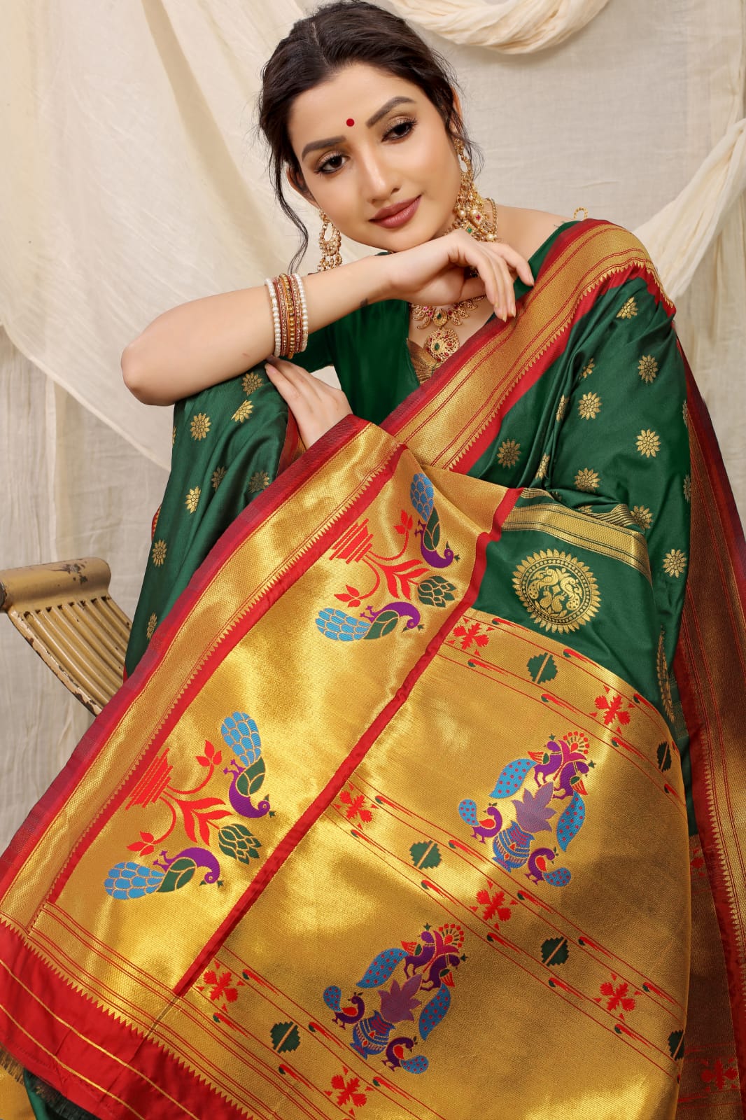 Ladies Georgette Kathpadar Saree with Blouse Piece at Rs 600 in Pune