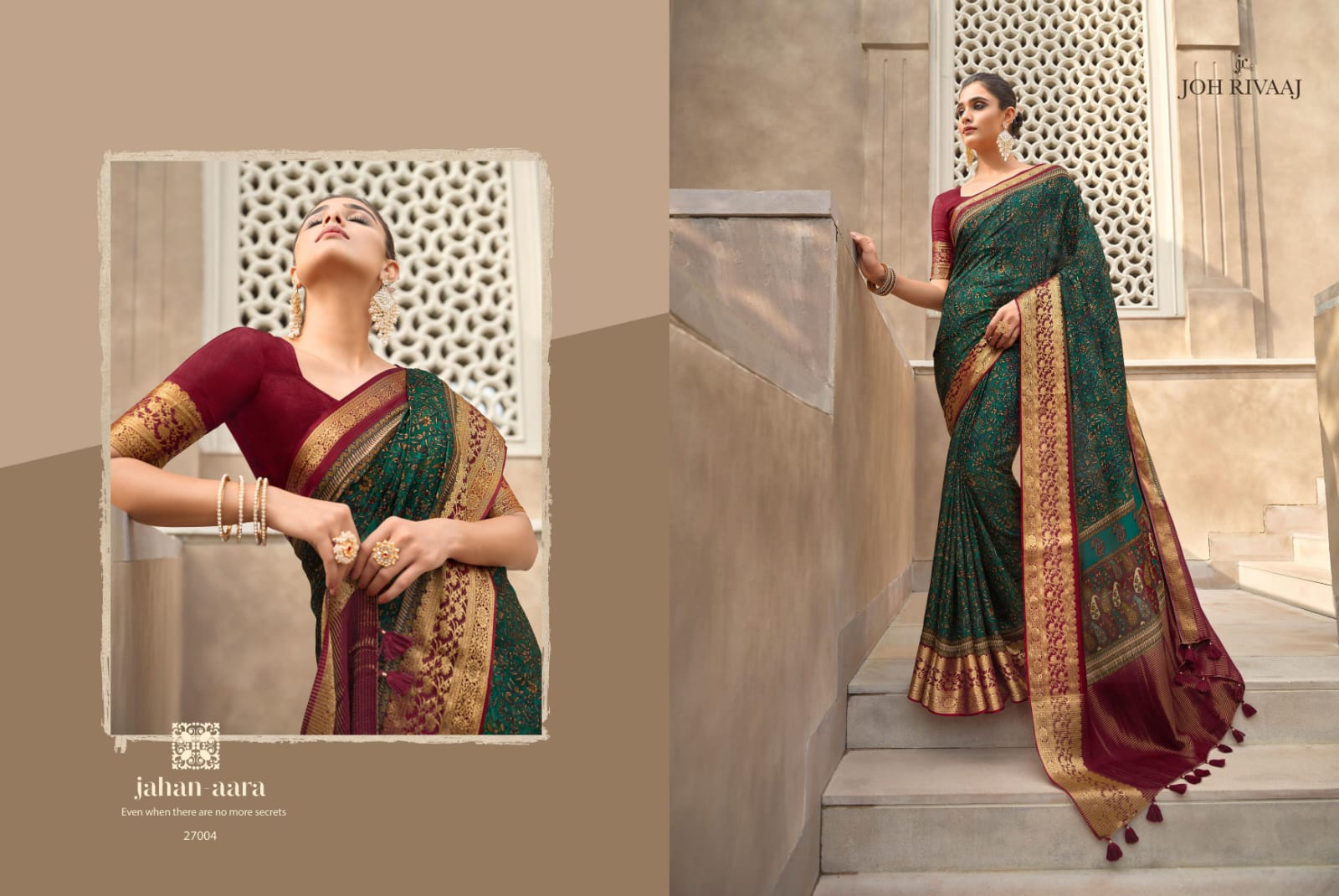JANELLE BY JOH RIVAAJ 91001 TO 91009 SERIES SILK FABRIC DESIGNER SAREES