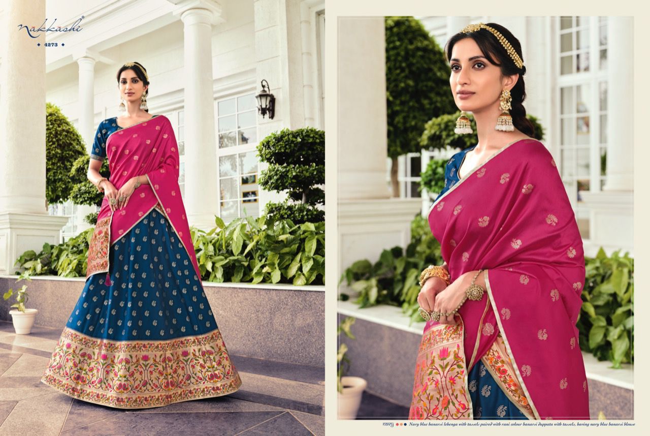 Buy Surkh Laal Banarasi Lehenga with Blouse & Dupatta by Designer Punit  Balana Online at Ogaan.com