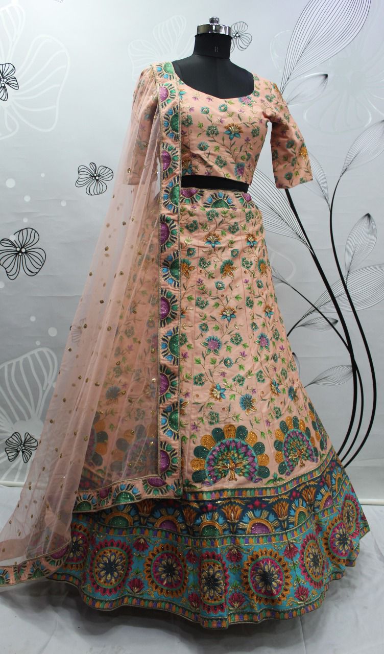 Peacock pattern lace and detailed embroidered Bridal Lehenga Choli JD2362  at Rs 15999 | Bridal Lehenga Choli in Surat | ID: 27422920012