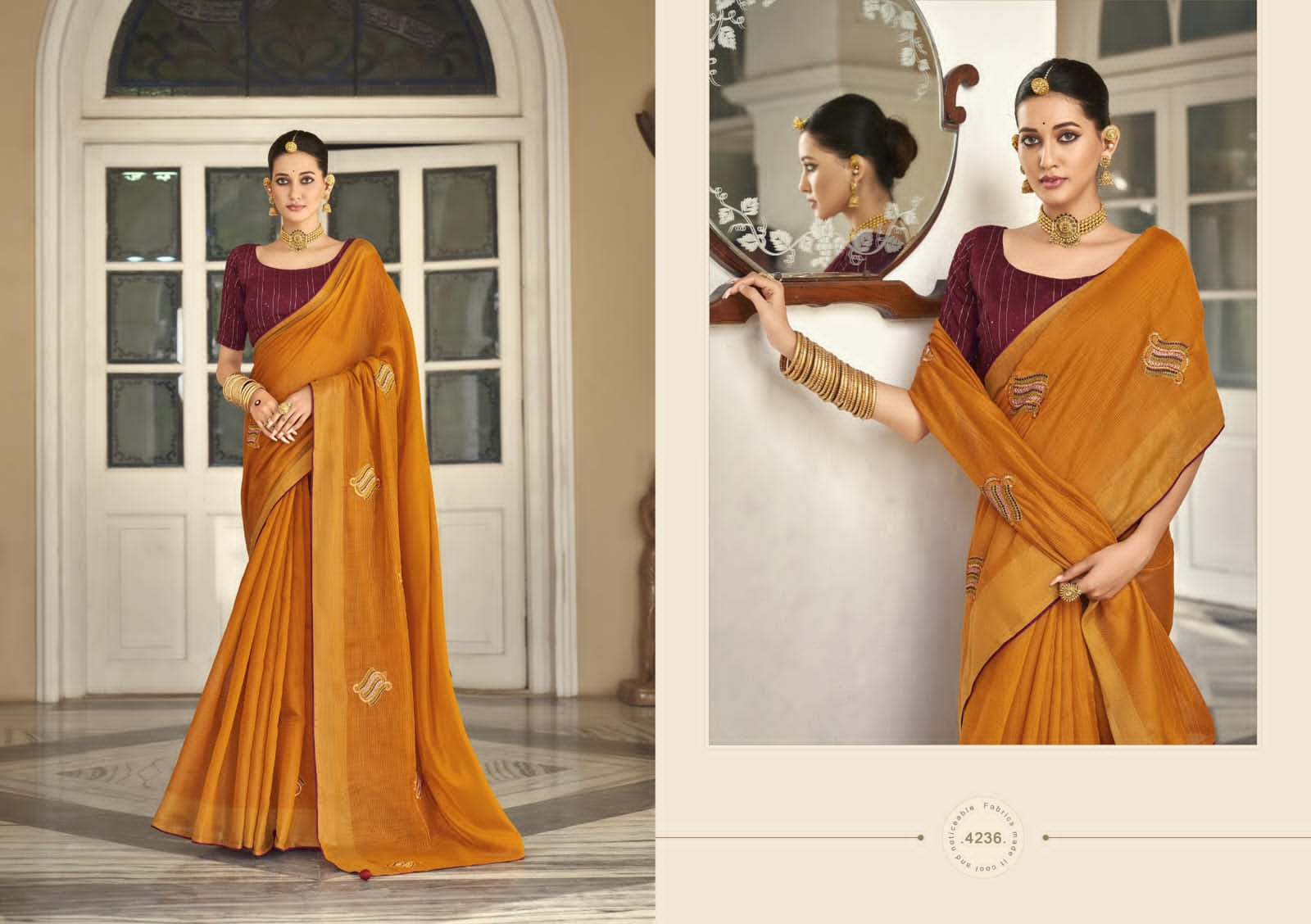 Buy Dasigner Silk Look Saree Catalogue at Rs. 11280 online from Surati  Fabric designer sarees : SF-SL-12