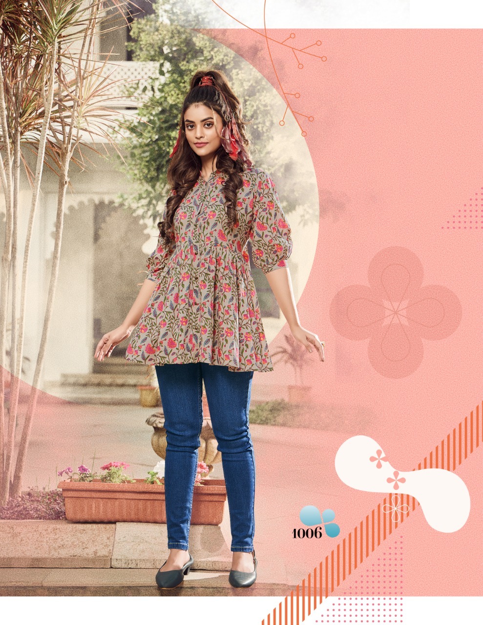 Pure Cotton Short Frowk Style Designer kurti - Vasangini