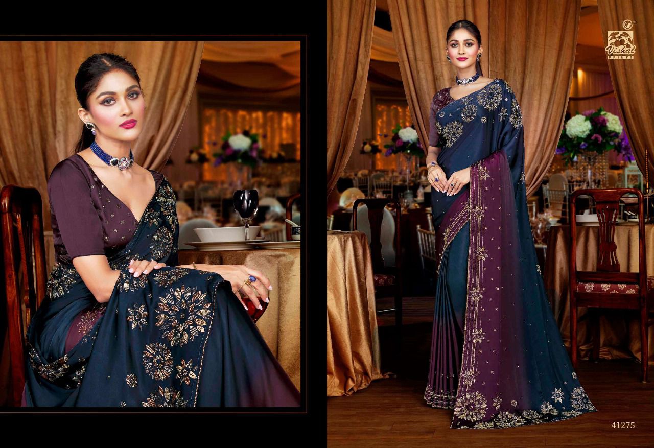 Vishal Blue Embroidered Saree for women price in India on 11th September  2023 | PriceHunt
