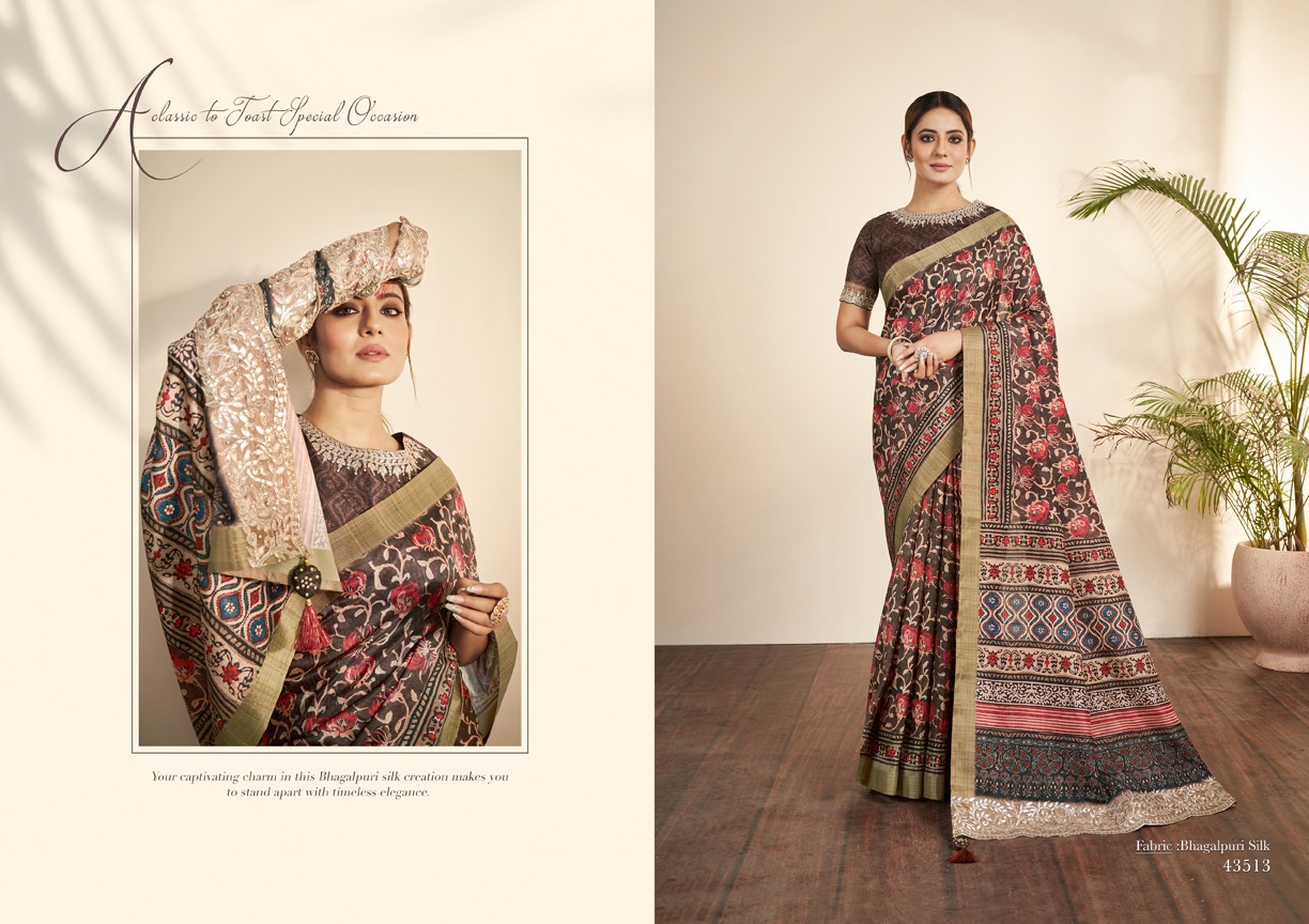 Stunning Wholesale Robika Bhagalpuri Silk Saree with Blouse