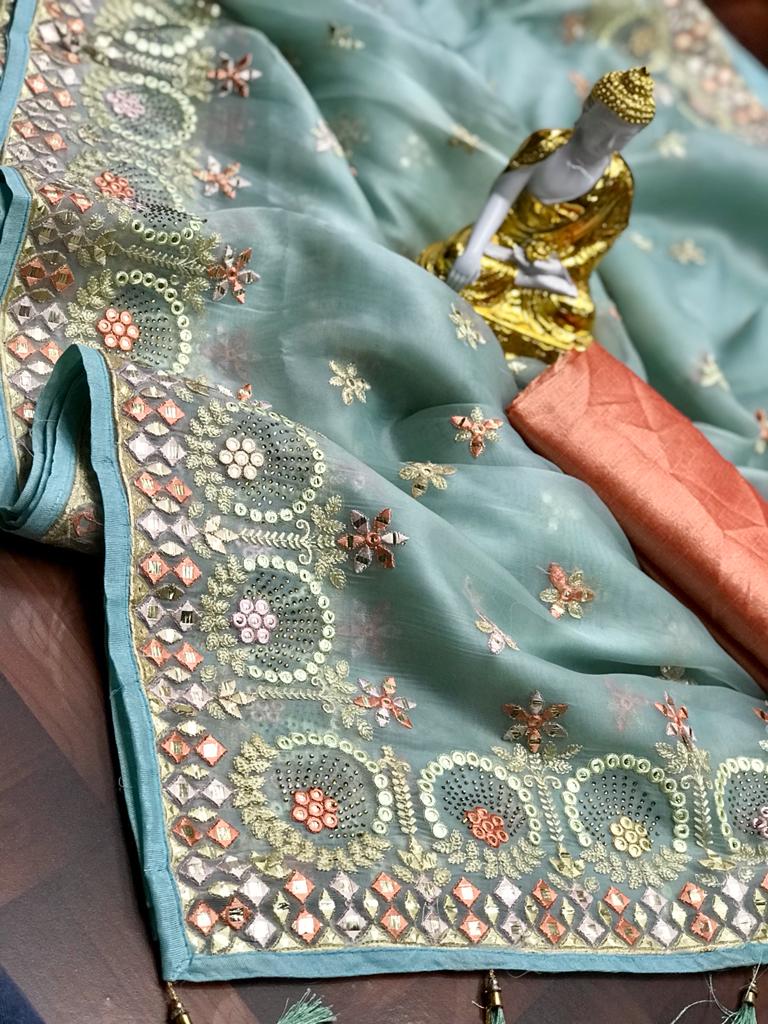 Brown Colour Taranaah Satin Silk Party Wear Wholesale Saree Collection  22408 - The Ethnic World