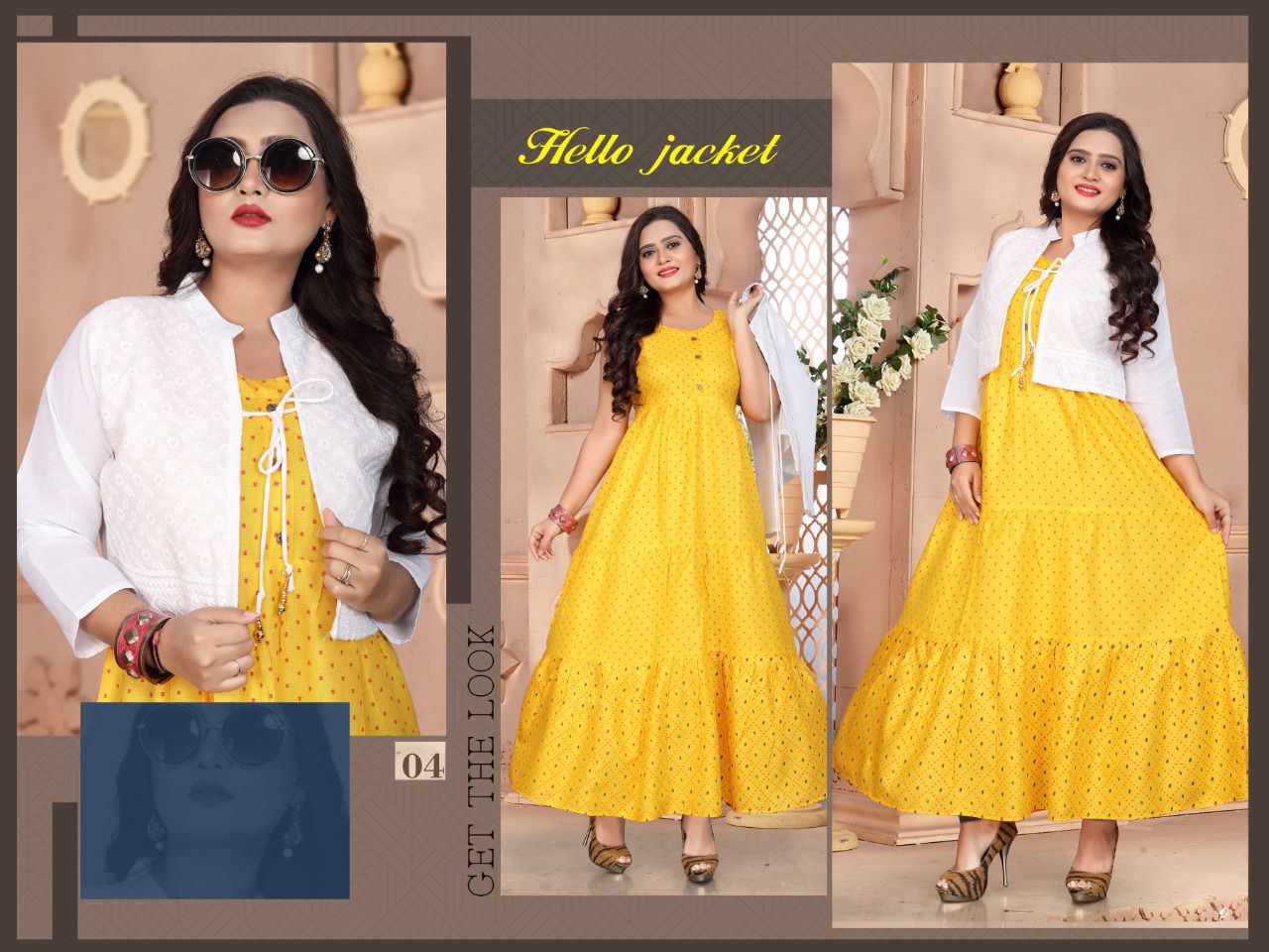 Buy Black And Yellow Rayon Readymade Kurti With Georgette Jacket | Party  Wear Kurtis