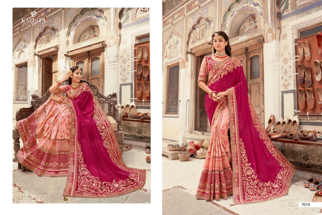 Vallabhi Ajmera Fancy Vichitra Silk Saree Catalog in Wholesale Price