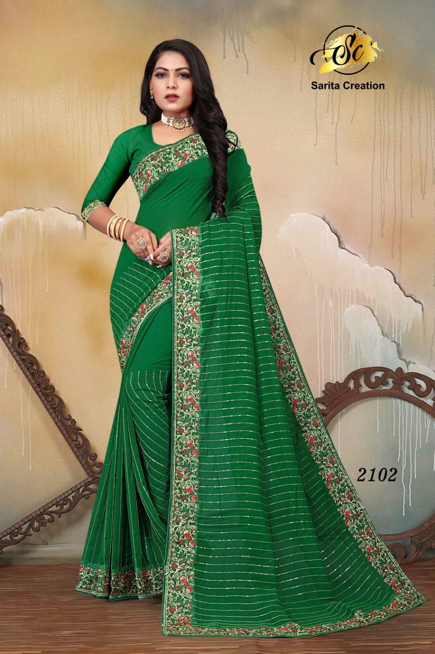 KP 1079 Gorgeous Jacquard Work Lichi Silk Sarees Collection Catalog