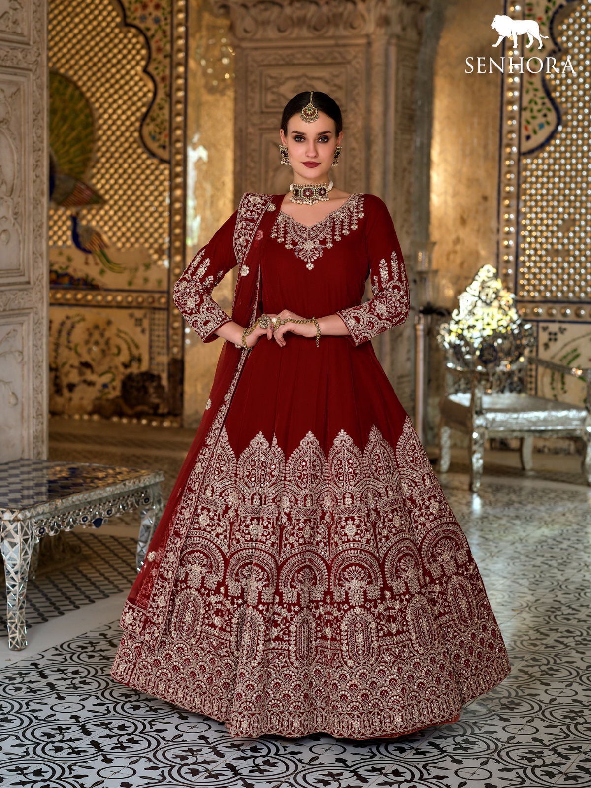 Premium Embellished Pakistani Designer Dulhan Suit in Long Gown  Nameera  by Farooq