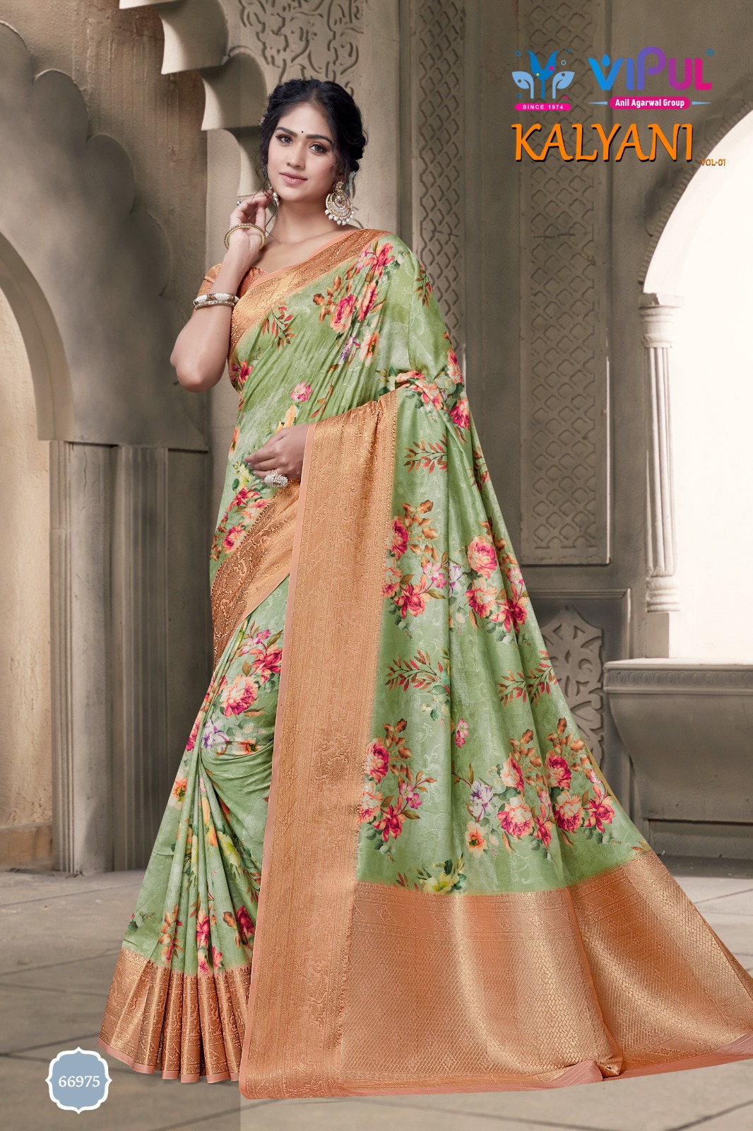 Vipul Fashion Juliet Chiffon With Printed Regular Wear Saree collection at  wholesale rate