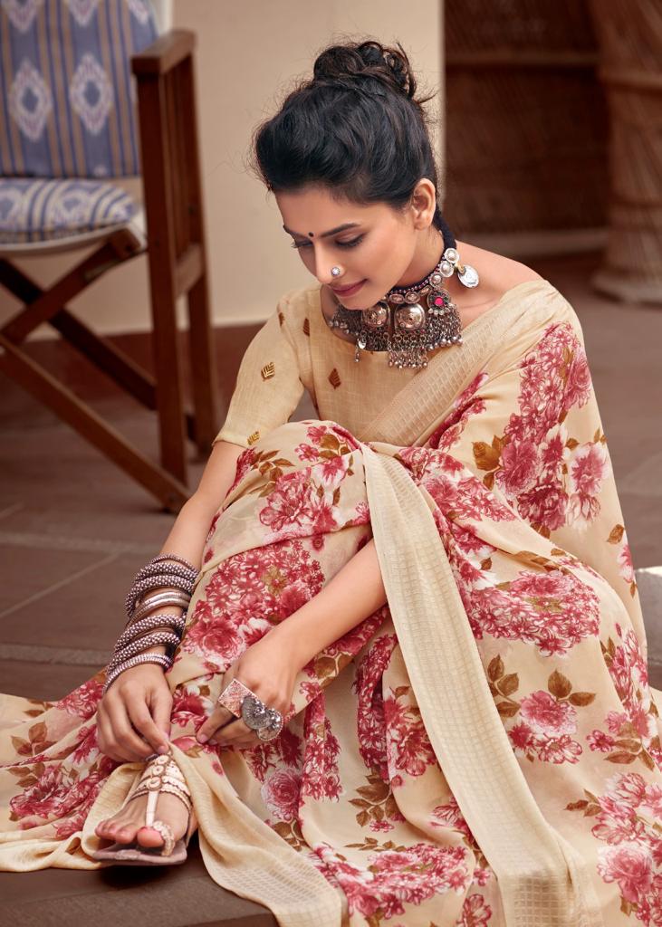 Sabyasachi Off White Floral Saree | Ethnic Plus