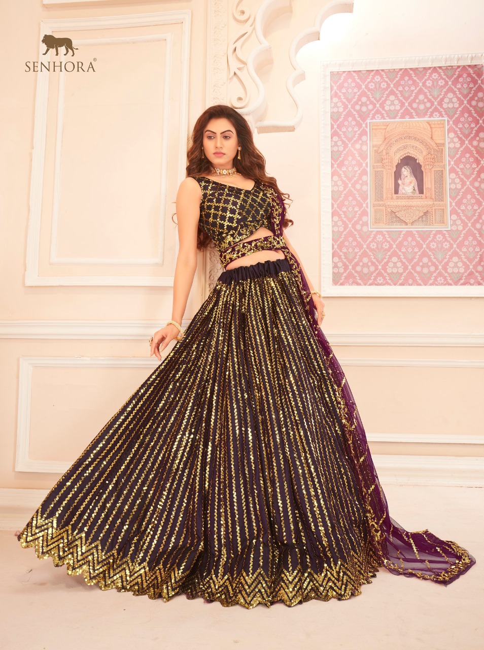 Satyam Fashion Georgette Ladies Gown Type Lehenga Choli at Rs 4000 in Surat