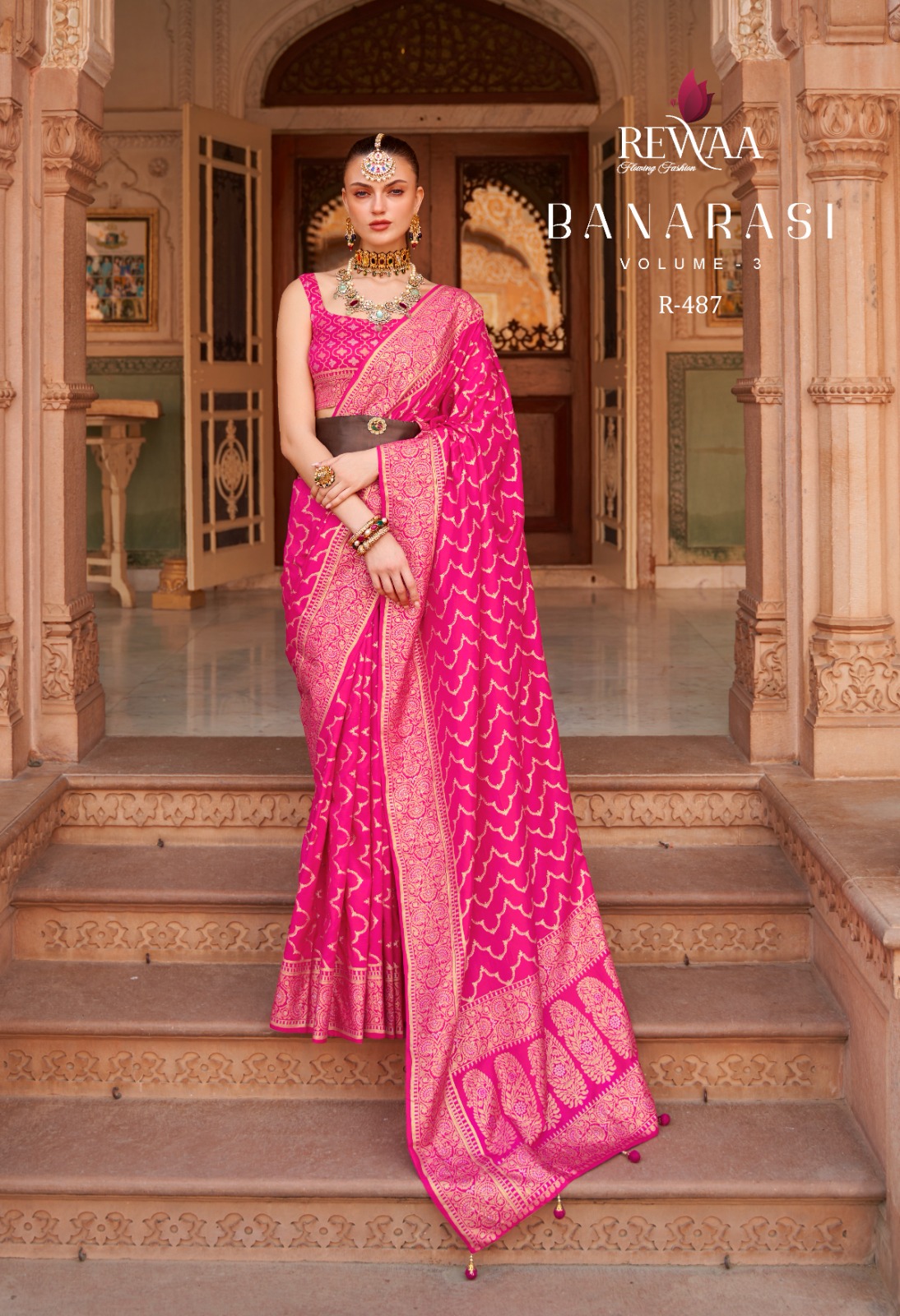 Light Pink Designer Traditional Saree with Organza Fabric and Hand Wor –  Anaara ethnic