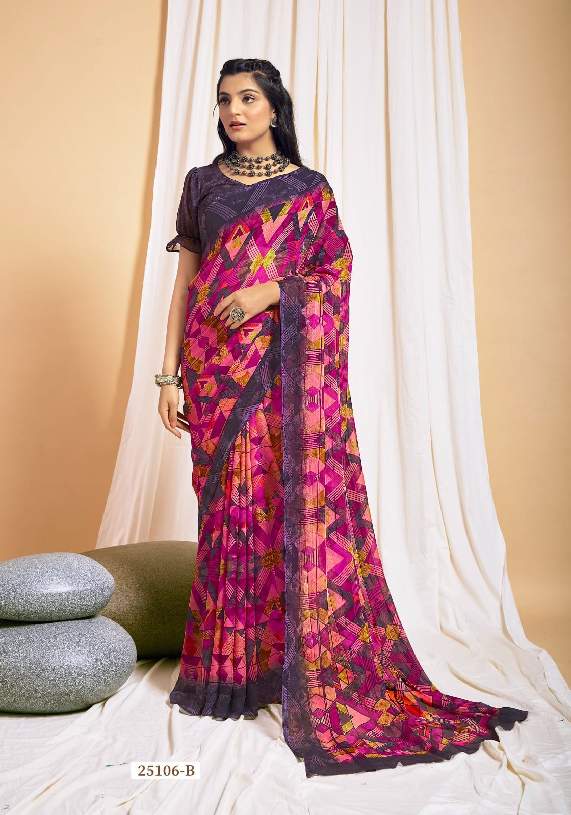 Chiffon Casual Wear, Formal Wear Casual Daily Wear Sarees, With Blouse  Piece at Rs 550 in Surat