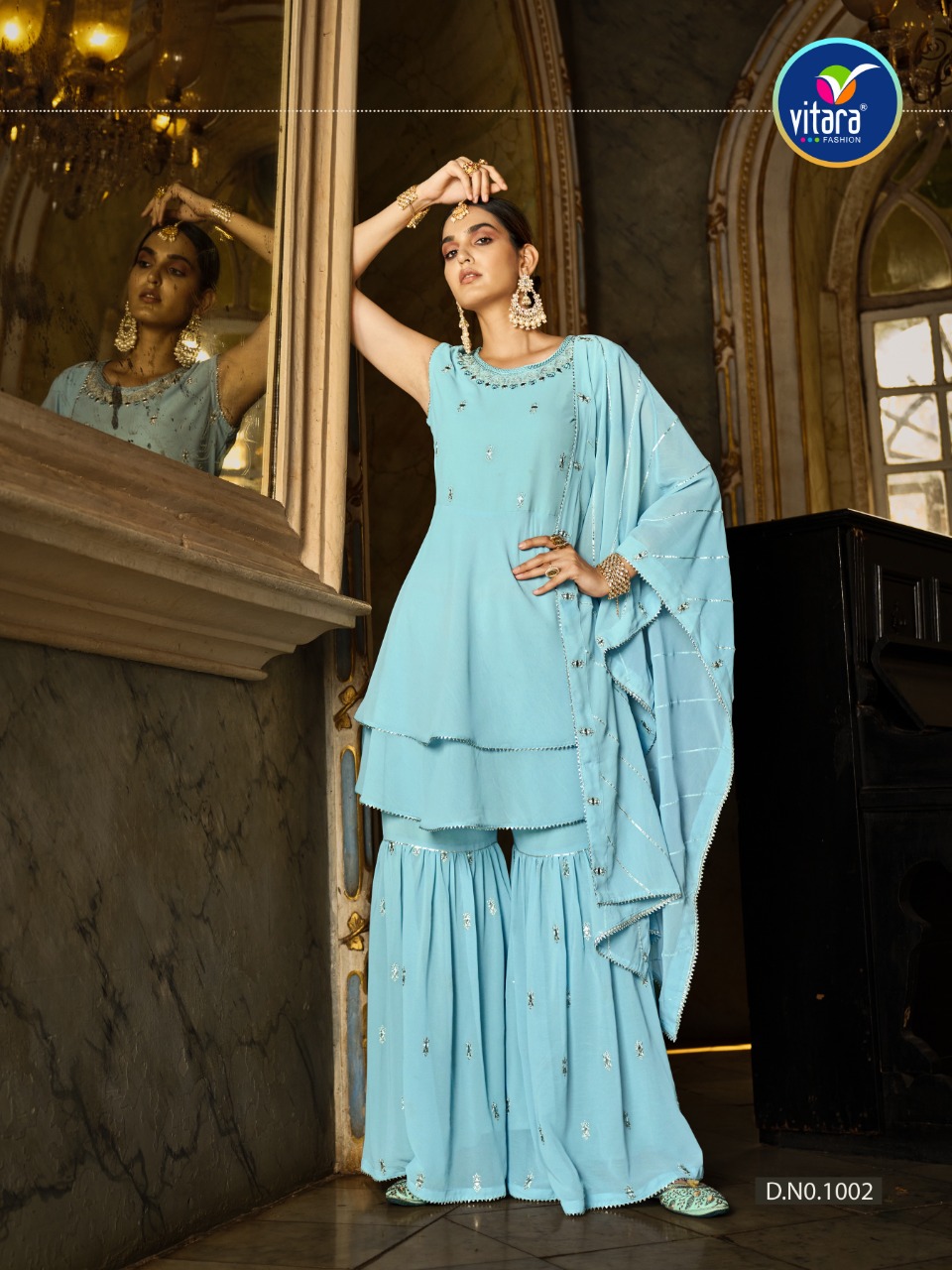 Girl's Gorgeous Party Wear Sharara Suit - db21893