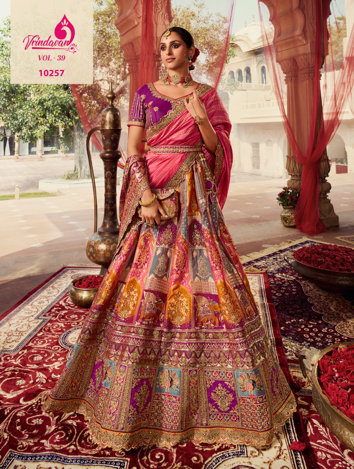 Sweet Pink Banarasi Silk Lehenga- Frontier Raas