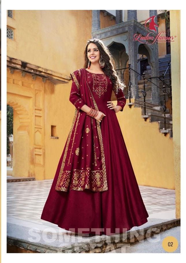 Net Heavy Embroidered Designer Wedding Gown With Dupatta at Rs 1599 |  Ladies Net Gowns | ID: 26135584188