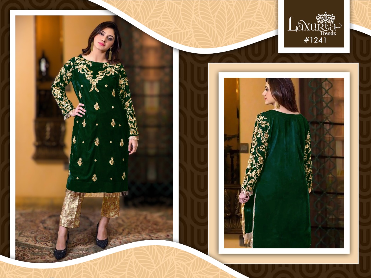 Dn 1241 By Laxuria Trendz Velvet Designer Readymade Salwar Kameez