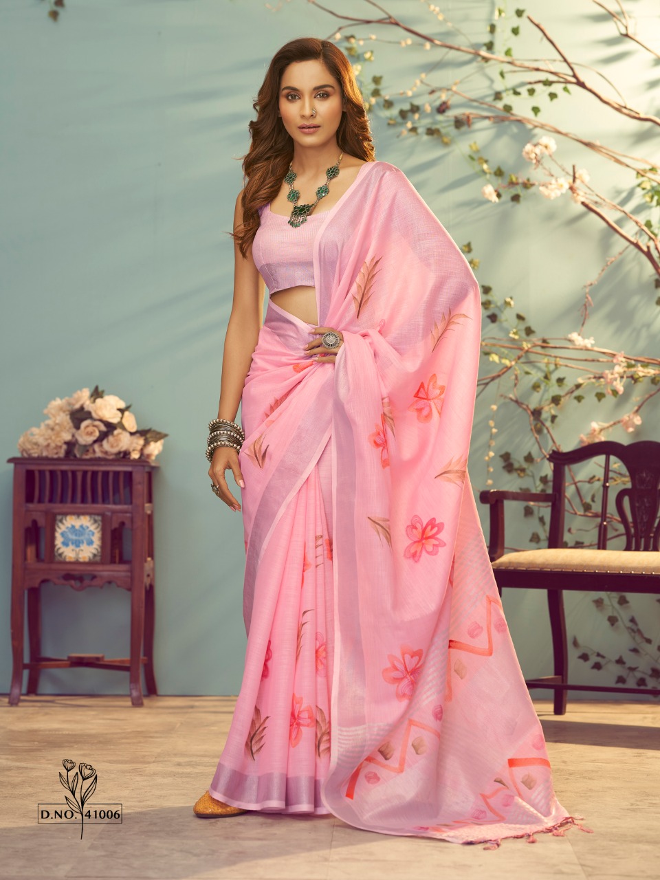Vinamra Softy Lilen Silk Vol 2 Fancy Linen Saree Collection: Textilecatalog