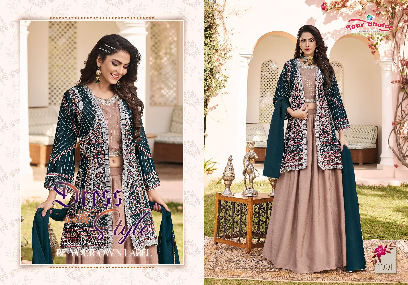 Zarin khan in designer party wear salwar kameez with long jacket style -  FABIONA - 268937