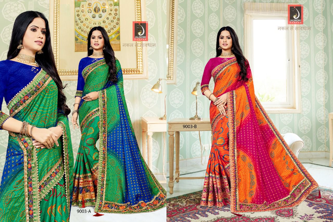 mix Silk Designer Bandhani Saree, Gota Patti Work Border at Rs 695 in Surat