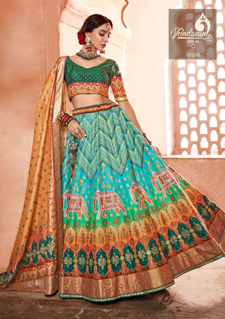 Semi Stitched Pink Royal Vol 31 Desinger Wedding Lehenga D.No 1027