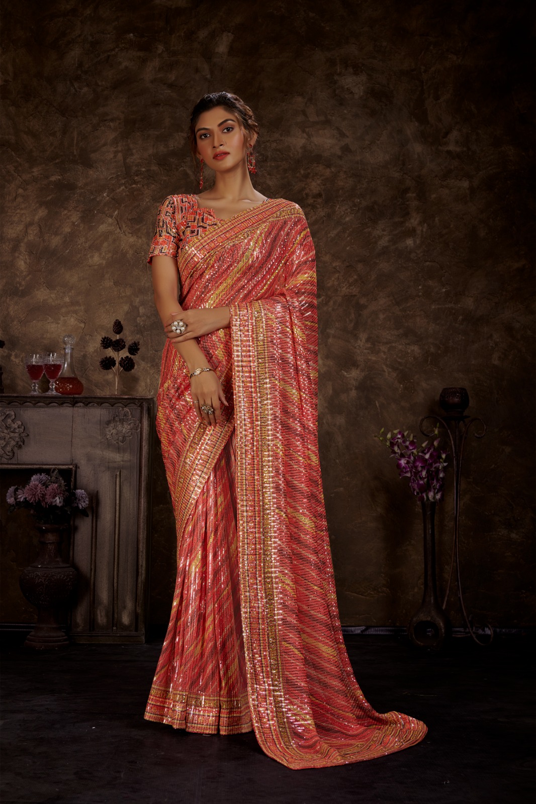 Bollywood Designer Party Wear Sarees Heavy Embroidered