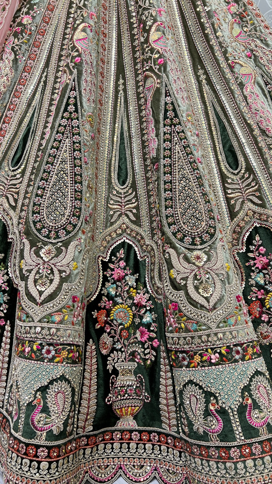 Buy CREAM Peacock Embroidered Designer Bridal Lehenga Choli on Georgette,  Elegant Mirror & Dori Work, Soft Net Dupatta,perfect Wedding Wear Online in  India - Etsy