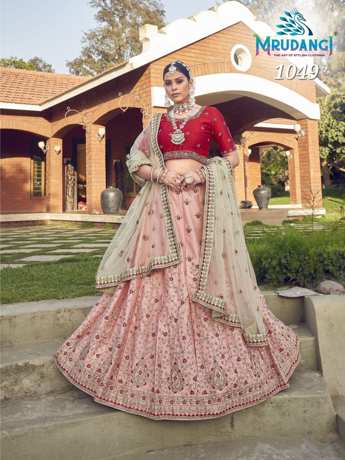 Buy Peach & Gold Dakshi Embroidered Lehenga Set Online - RI.Ritu Kumar  International Store View