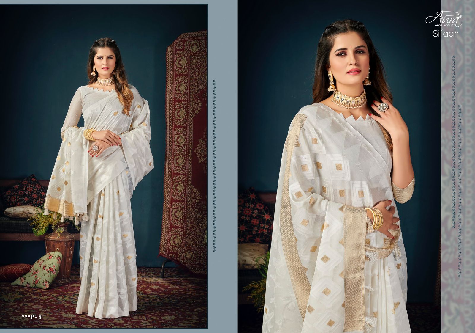 NOORI WHITE SAREE – HUMDUM