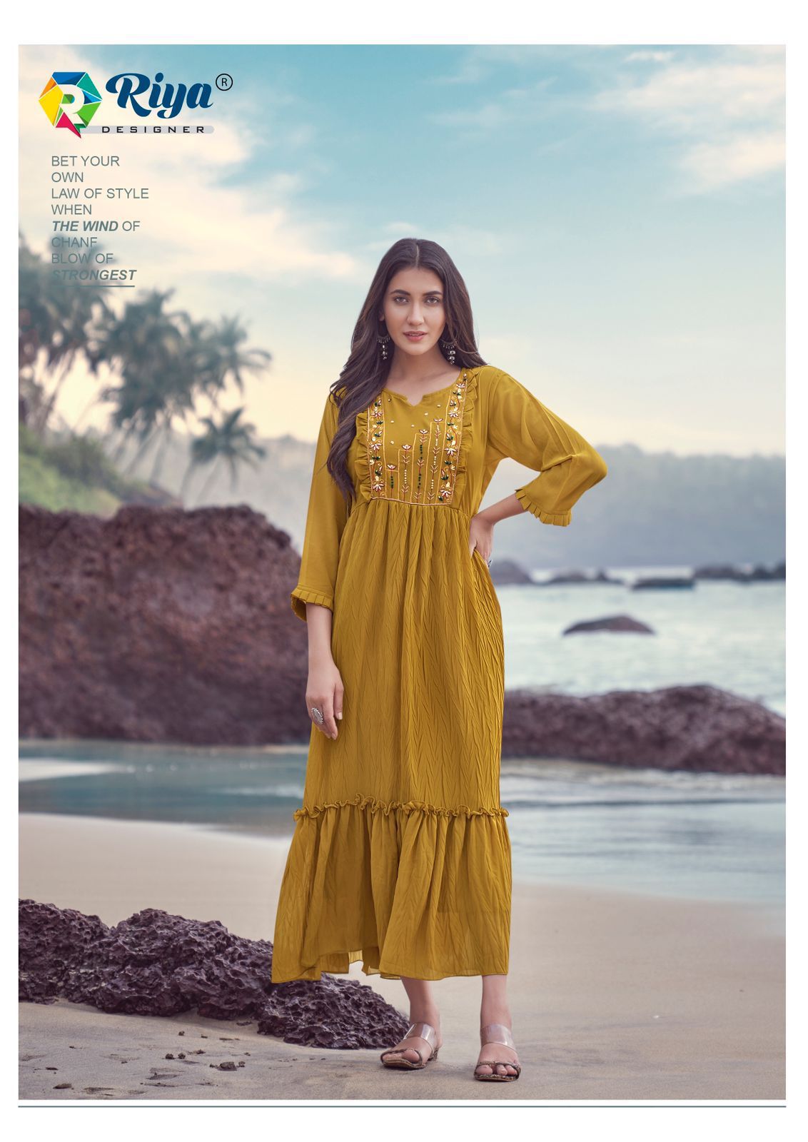 Diya trends presents summer beauty rayon cotton long designer Kurtis  cataloge Wholesaler