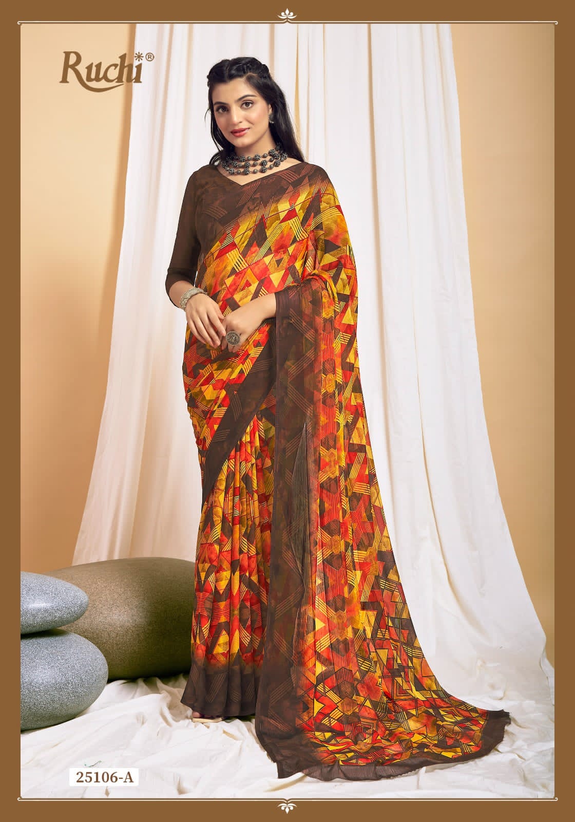 Buy Kashvi sarees Georgette Blend Ready to wear Saree  (Combo_1108_2_1336_Multi_One Size) at Amazon.in