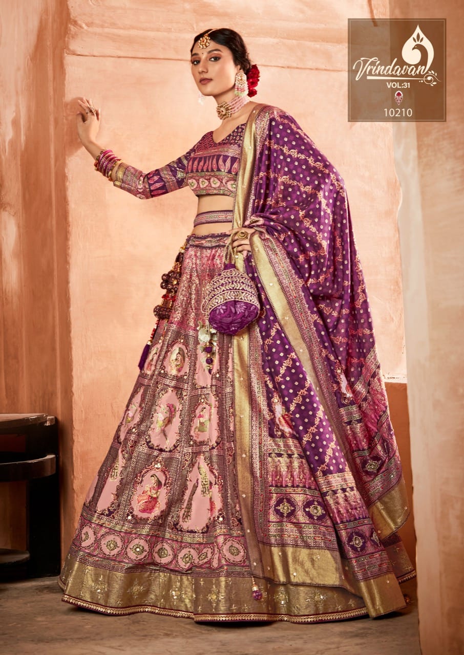 Semi Stitched Pink Royal Vol 31 Desinger Wedding Lehenga D.No 1027