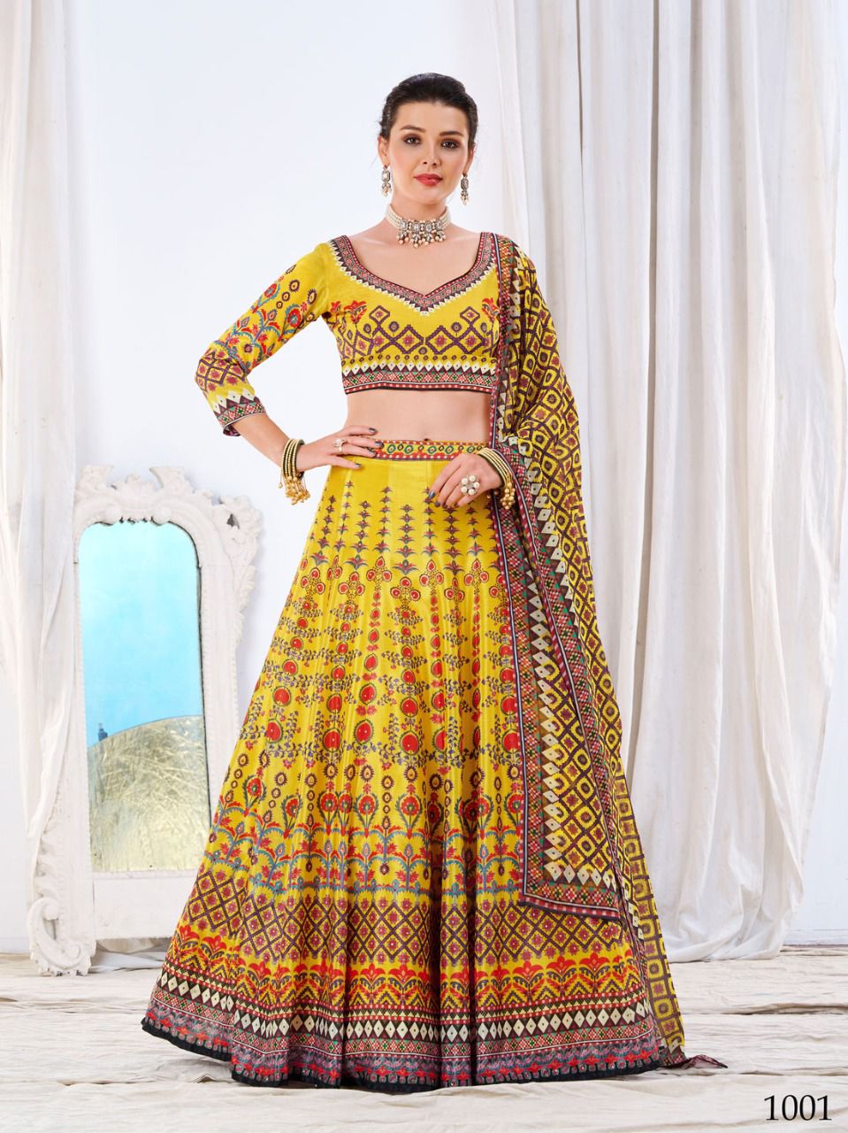 New Mode Maker Light Orange Color Fancy Lehenga Online.