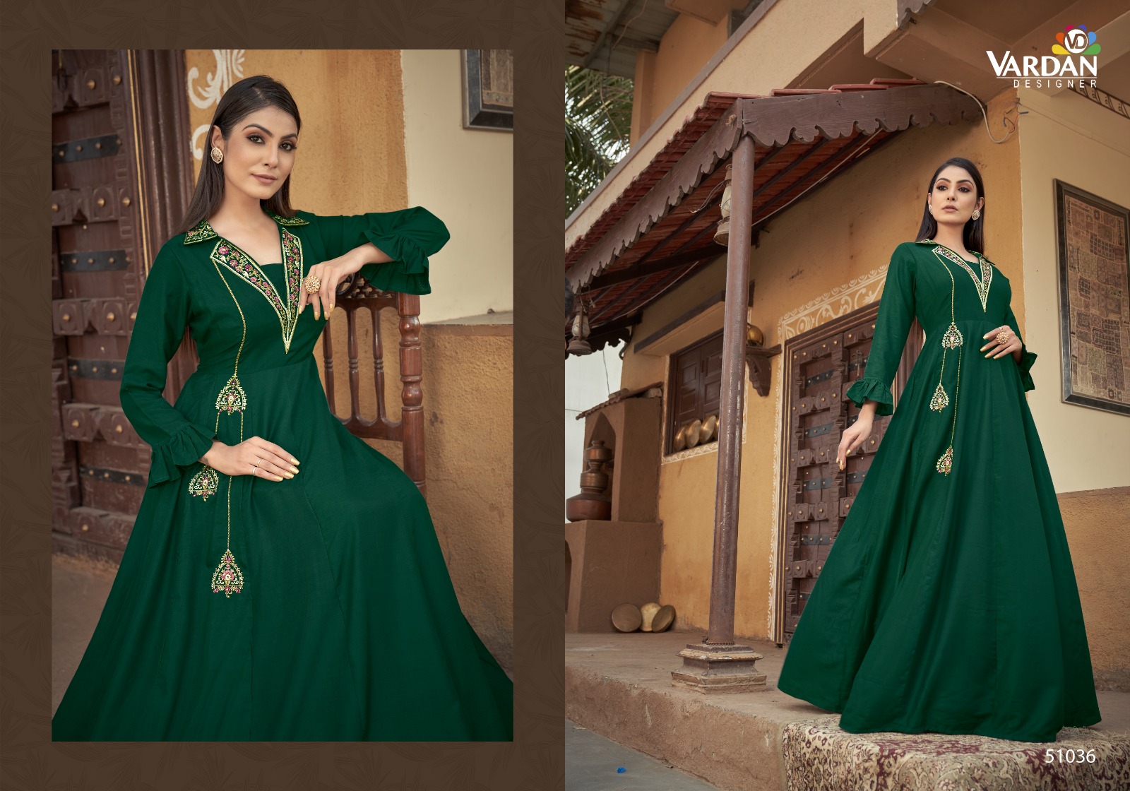 Buy Designer Gown With Embroidery Work Latest Collection