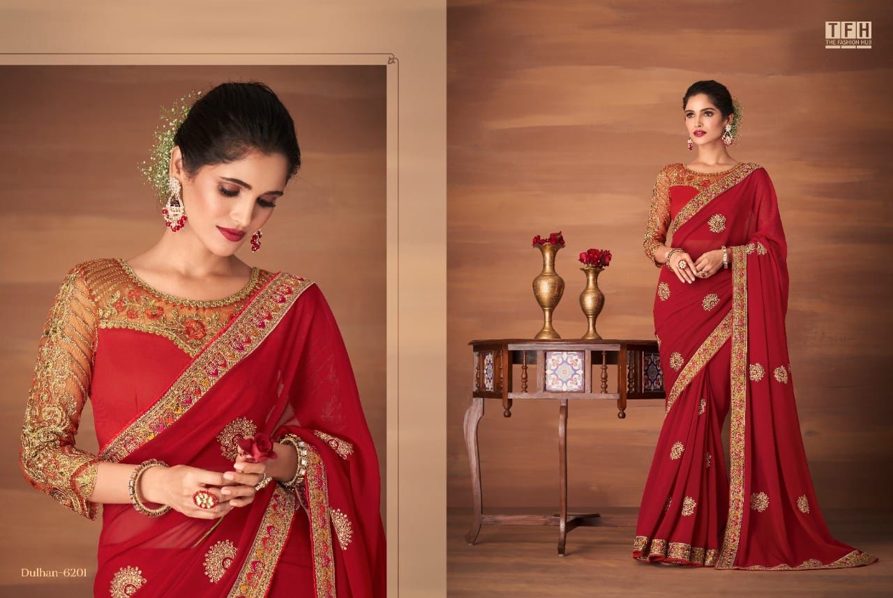 Buy Red Resham Art Silk Designer Traditional Saree : 181697 -