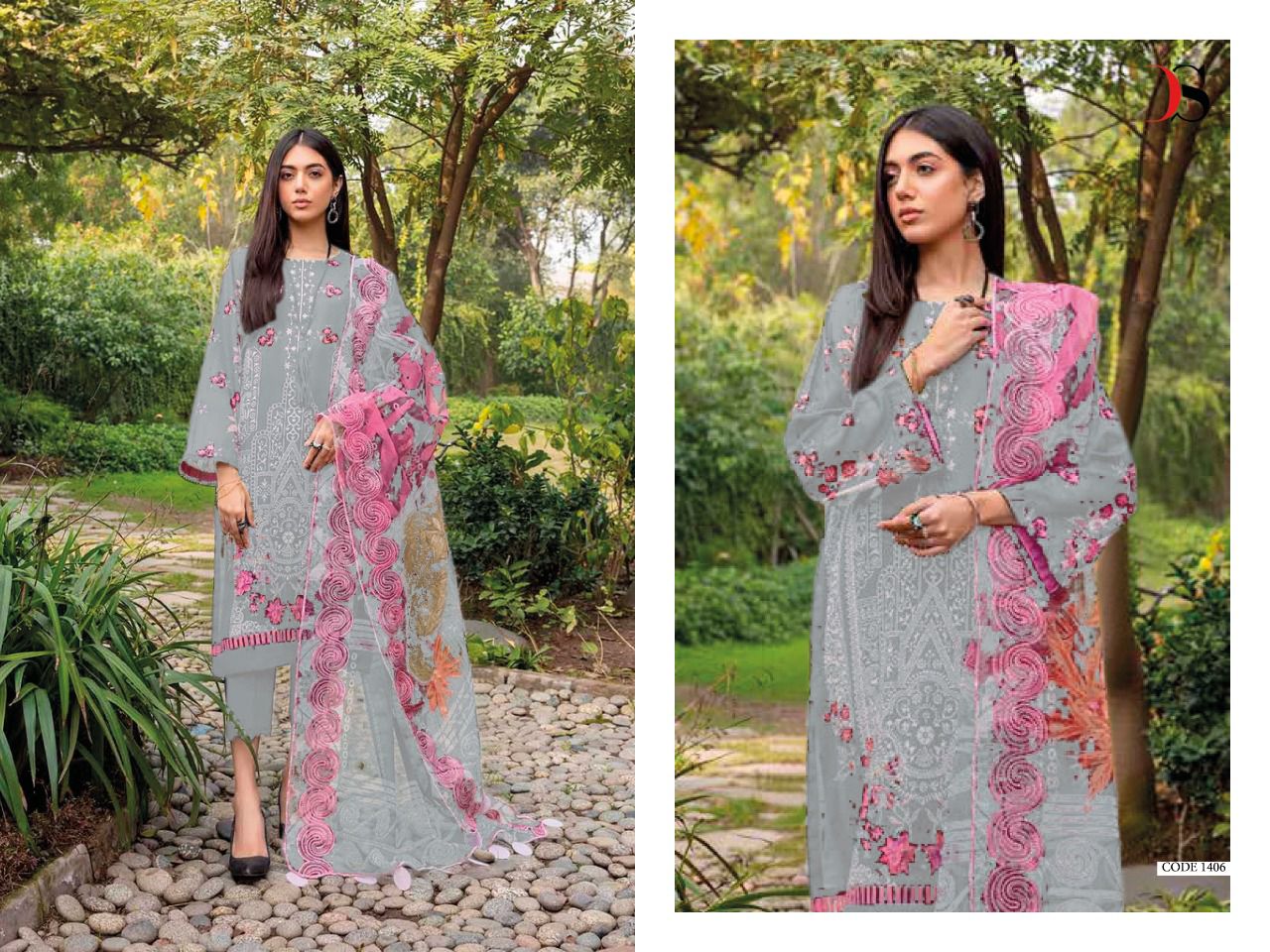bundle of 8 wholesale salwar suit NUREH GARDENIA-24 by DEEPSY SUITS cotton  dupatta - EthnicSmart.com