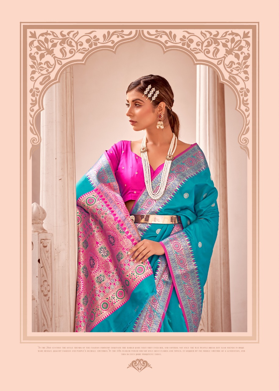 Buy Blue Silver Banarasi Katan Silk Saree - House Of Elegance – House Of  Elegance - Style That Inspires