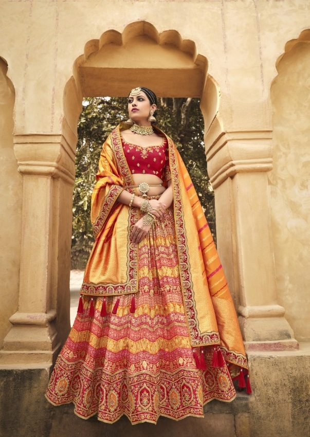 Designer Embroidered Cream Color Lehenga at Rs.5000/Piece in mumbai offer  by D E Corp