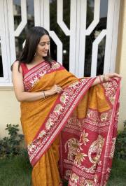 MIRA BELA  SUPER CRAPE SILK SAREE JACQUARD SAREE