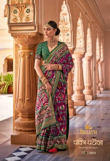 PAVITRA PATOLA BY TRIRATH MERCERIZED AIRCEL SILK SAREE WHOLESALER IN INDIA 