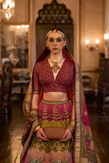 TAJ MAHAL BY REWAA SMOOTH RAJWADI DESIGNER LEHENGA CHOLI