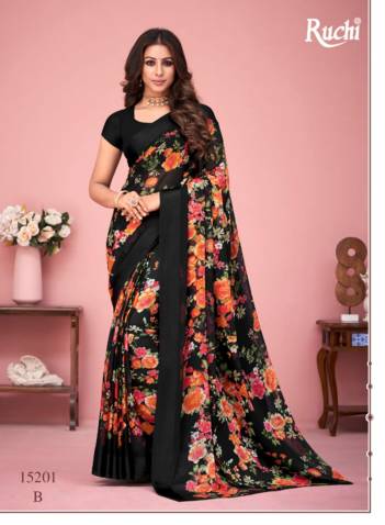 Ruchi Cherry 23rd Edition Floral Printed Chiffon Saree Wholesaler in Surat
