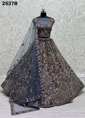  2537A TO 2537B BY ANJANI ART ANCY EMBROIDERY MULTI THREAD LEHENGA CHOLI MANUFACTURER IN INDIA