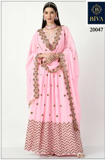 NETRI BY BIVA GEORGETTE LEHENGA CHOLI MANUFACTURE IN INDIA