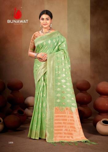 PASMINA COTTON BY BUNAWAT LINEN SAREE MANUFACTURER IN INDIA