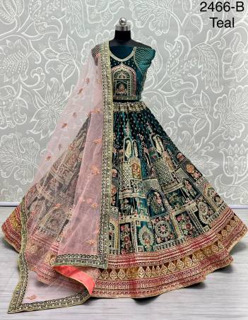 D.NO. 2466A TO 2466D BY ANJANI ART EMBROIDERY LEHENGA CHOLI WHOLESALER IN INDIA