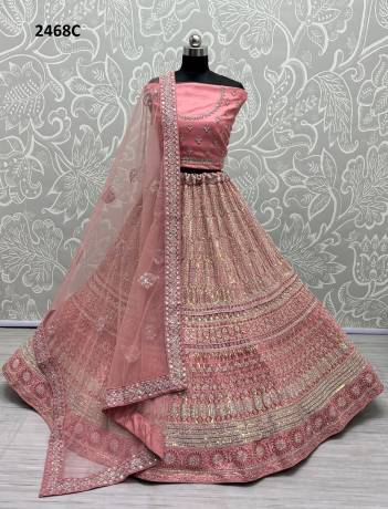 D.NO.2468A TO 2468C BY ANJANI ART DIAMOND WORK LEHENGA CHOLI MANUFACTURER IN INDIA
