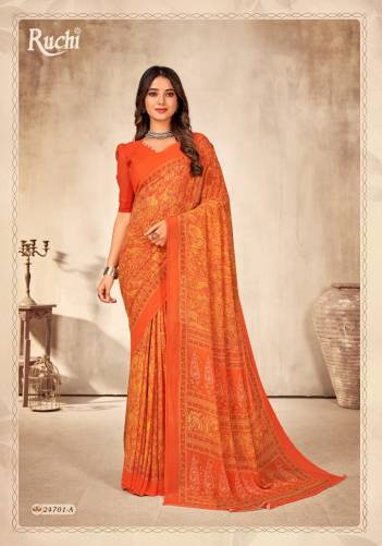 SERIES- 24701A TO 24701D BY RUCHI GEORGETTE SAREE WHOLESALER IN INDIA