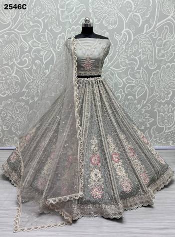 D.NO. 2546A TO 2546C BY ANJANI ART EMBROIDERY LEHENGA CHOLI WHOLESALER IN INDIA